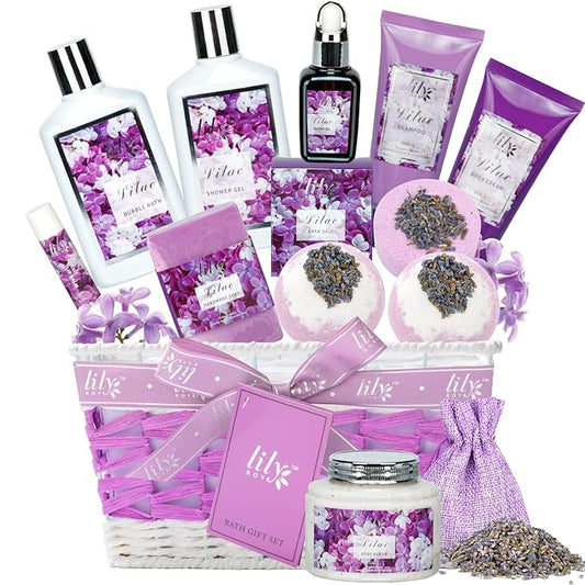 Bath & Body Gift Set for Mothers Day - Luxury 18-Piece Spa Gift Basket for Women, Pampering Bath Set with Bath Bomb | Christmas, Birthday Gifts, Perfect Holiday Gift for Her & Mom All Occasions
