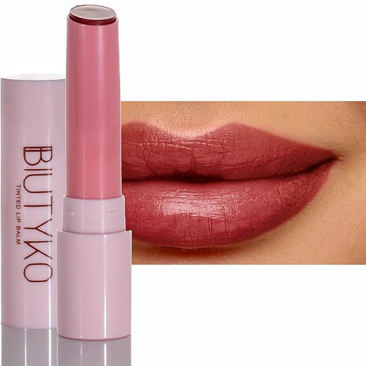 Lip Balm Hydrating for Dry and Chapped Lips Tinted Subtle Color Non-Sticky Juicy Finish | Brown