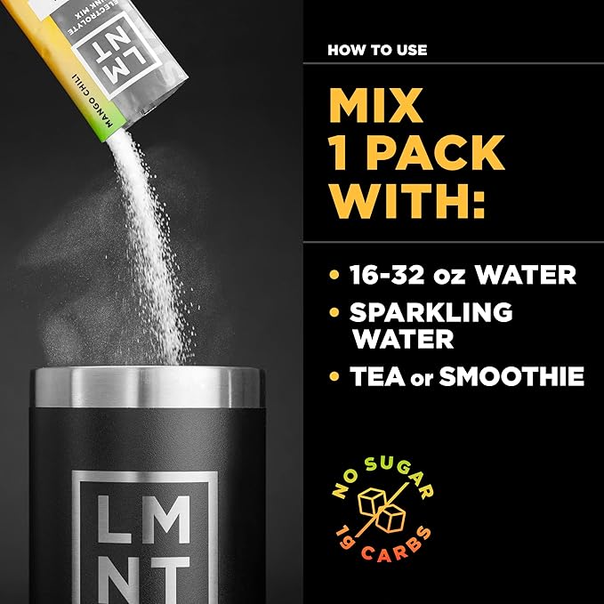 LMNT Zero Sugar Electrolytes - Mango Chili Salt | Drink Mix | 30 Count
