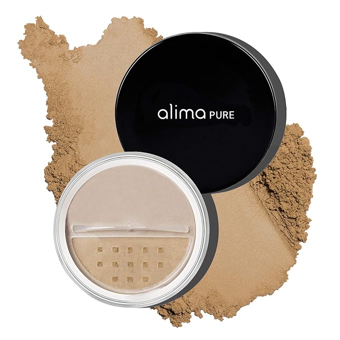 Alima Pure Matte Foundation Loose Mineral Powder Foundation Makeup, Loose Powder Makeup Oil Free Talc Free Powder, Natural Makeup Mineral Foundation Full Coverage Natural Foundation Powder .15 oz/4.5g