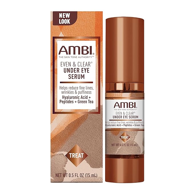 Ambi Even & Clear Under Eye Serum Anti Aging Formula with Peptides and Hyaluronic Acid to Reduce Fine Lines and Wrinkles, with Cocoa Butter Cleansing Bar