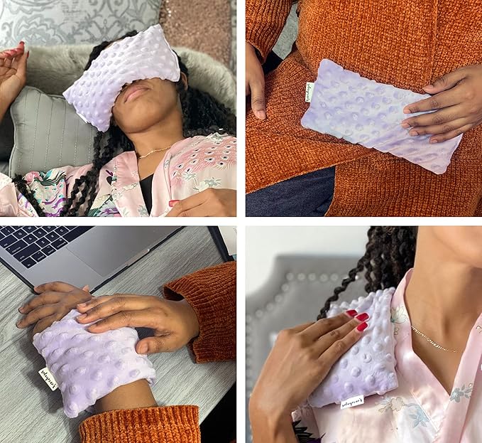 Lavender Eye Pillow Gifts for Women- Heated Eye Mask for Dry Eyes- Hot Eye Compress- Weighted Eye Mask for Sleeping, Yoga, Relaxation - Birthday Gifts for Mom