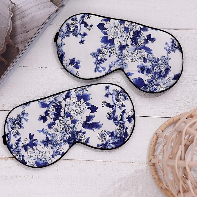 Feel 100% Pure Silk Eye Mask Sleep Eye Mask Eye Cover Eyeshade Sleeping Eye Mask Floral Colors (#39)