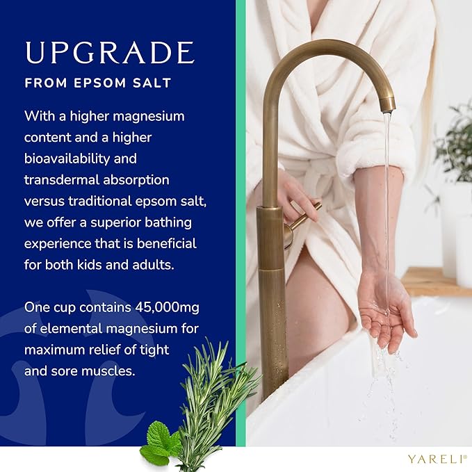 Magnesium Flakes, 5lb Rosemary Peppermint, Dead Sea Bath and Foot Soak, Alternative to Epsom Salt with Over 250,000mg of Magnesium Chloride Per Bag