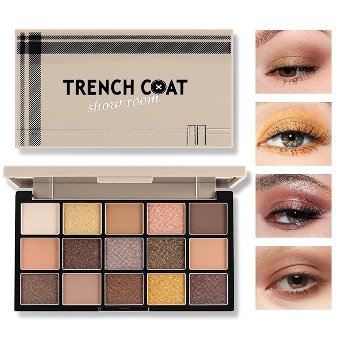 Boobeen 15 Colors Eyeshadow Palette, Highly Pigmented Matte and Shimmer Eye Shadow (with smudger), Soft Powder Eye Makeup Palette for Women and Girls, Create Flawless Glam Eye Looks