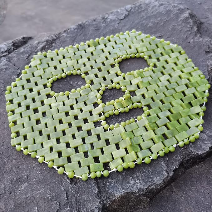 Jade Facial Mask,Natural Stone Jade Sleep Mask,Anti-Aging Jade Eye Mask Massage Tools for Puffy Eyes Dark Circles