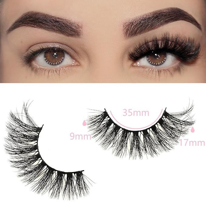 FARRED Cat Eye Lashes Fluffy False Eyelashes 14 Pairs Fake Eyelashes Natural Look Short Natural Lashes Cateye Lash Wispy Volume Eyelash Faux Mink Strip Lashes Pack for Daily Makeup (F27 | 9-17mm)