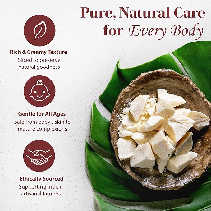 era of nature Kokum Butter Raw - 8 oz (1/2lb) – Natural Butter for Body Butters, Lotion Bars, Lip Balm, Soap Making – Blends Well with Shea or Cocoa Butter – For Stretch Marks, Scars, Pregnancy Care