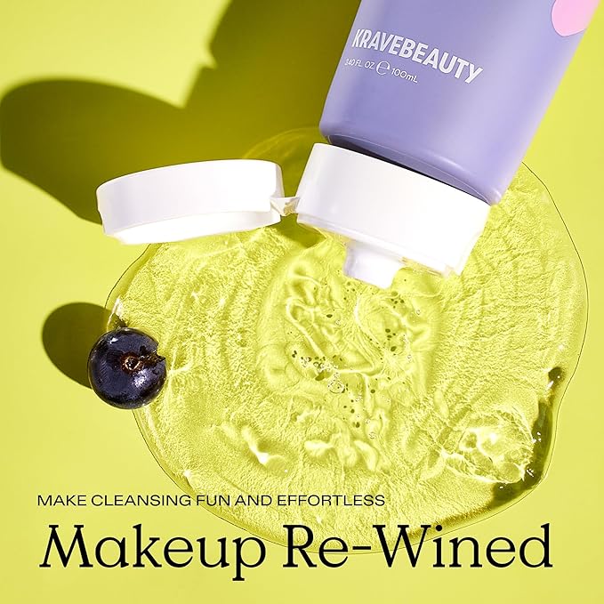 KraveBeauty Double Cleanse Duo, Makeup Re-Wined + Matcha Hemp Cleanser, Gentle Makeup Remover & Hydrating Cleanser, Hydrates and Preps Skin, Vegan & Cruelty Free, 3.38 fl oz 4.05 fl oz