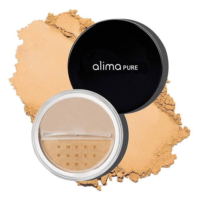 Alima Pure Matte Foundation Loose Mineral Powder Foundation Makeup, Loose Powder Makeup Oil Free Talc Free Powder, Natural Makeup Mineral Foundation Full Coverage Natural Foundation Powder .15 oz/4.5g