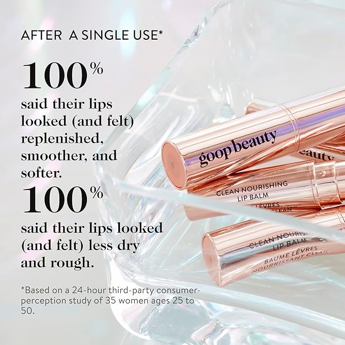 goop Beauty Lip Balm Trio | Clean Moisturizer for Chapped, Cracked & Dry Lips | Clear, Peony, & Tomato | Tinted for Sheer Color | Petroleum Free | 0.16 fl oz Each