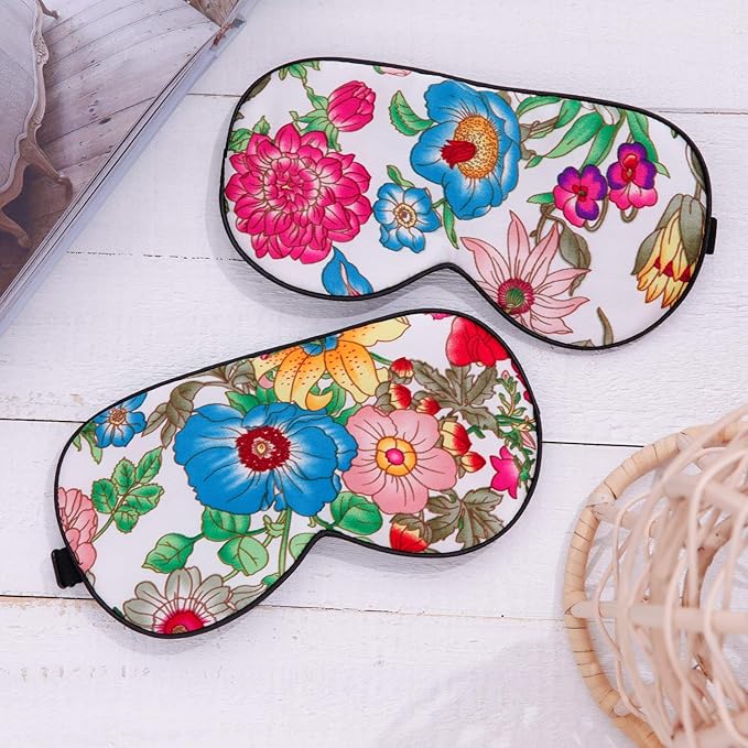 100% Pure Silk Eye Mask Sleep Eye Mask Eye Cover Eyeshade Sleeping Eye Mask Printed Colors (#10)