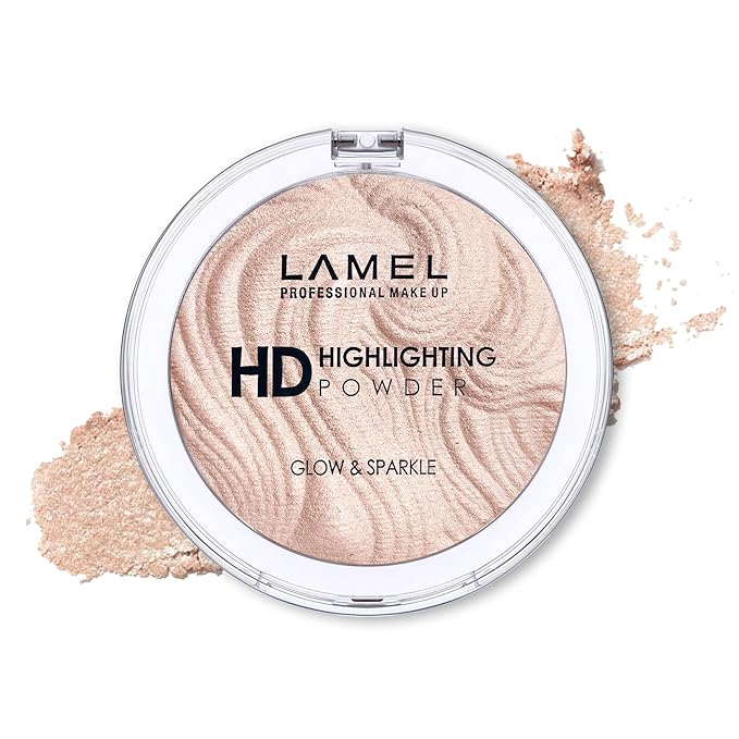 LAMEL HD Highlighting Face Powder - Natural Glow and Luminous Finish, Baked Blendable Pigmented Formula - Long-lasting & Fade-Resistant Wear, 402 12g/0.42 oz