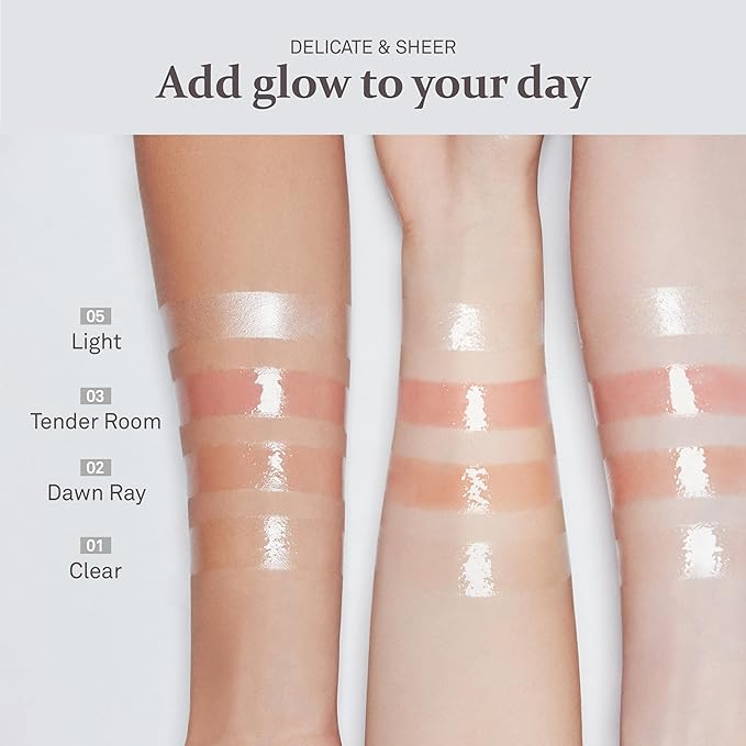 hince True Dimension Radiance Balm 10g - Natural Shimmer Glow Face Highlighter Stick Glow Balm Korean Blush Transparent Color Skin Tone Slim Fitting Texture, Multi Makeup Stick (1, LIGHT, LT001)