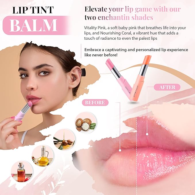 Collagen Tint Lip Balm, Hydrating Nourishing Smooth Lips, Lip Balm Infused with Collagen & Vitamin E, Vibrant Natural Lip Tint Color, From the Makers of Mediheal, Korean Beauty (Coral)