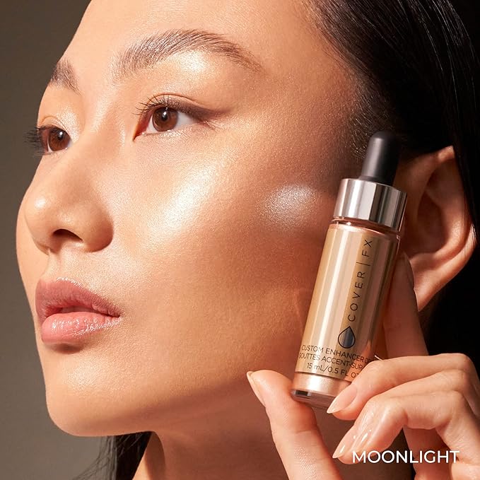 COVER FX Custom Enhancer Drops - Moonlight : Champagne Finish - 15mL - Radiant Glow - Liquid Highlighter