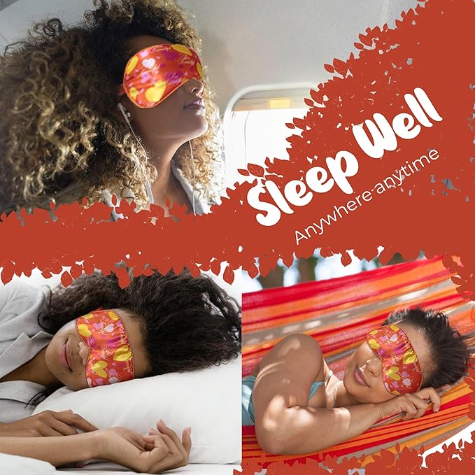 Luxury Sleep Mask – Soft, Adjustable Lightweight & Ultra Comfort-Perfect for Light Blocking Wake up Radiant-Orange