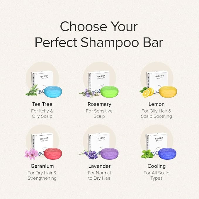 Maka Nature Low-Carbon Shampoo Bar | Korean K-Beauty Haircare with Natural Ingredients for Scalp & Hair Types | Vegan, Eco-Friendly, pH balanced, 3.35oz (Cooling)