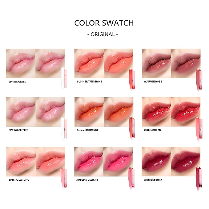 KEYBO Lip Plumper Dotom Lip Plus 16 Colors, 3 Steps Extreme Plumping Clear Lip Gloss by Essence Lip Care Oil & 16 Color Tints from Korean Makeup (06. Autumn Delight)