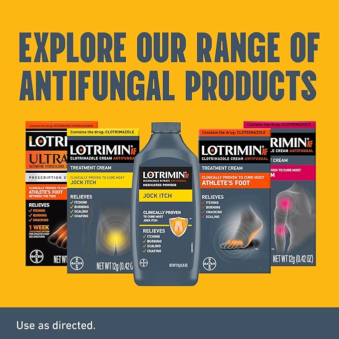 Lotrimin Antifungal Jock Itch Medicated Powder with Miconazole Nitrate, Jock Itch Treatment for Men, Women, and Kids Over The Age of 2, 6.25 oz Bottle