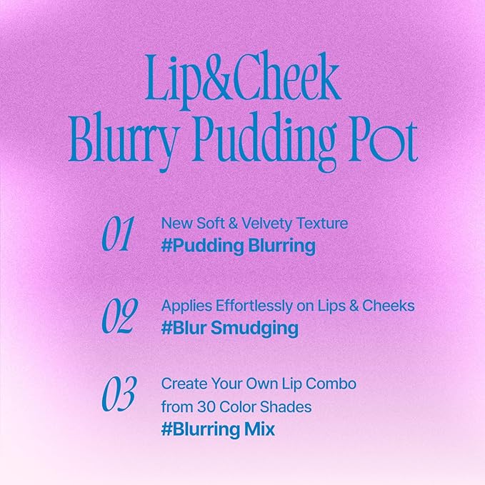 Lip&Cheek Blurry Pudding Pot | Cold-hearted Moment - Chill'n | Makeup Blush, Buildable Lightweight, Multi-Use Soft Matte Finish | 5g