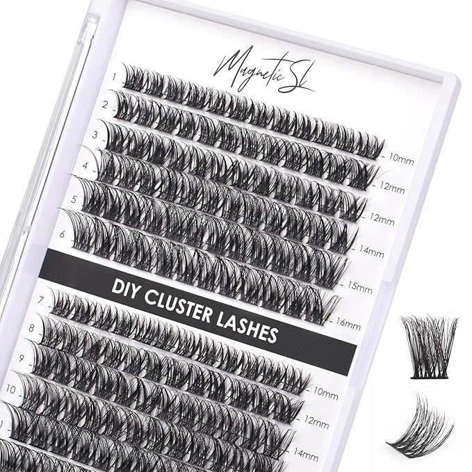 Lash Clusters 144 Pcs Individual Lashes Clusters Eyelash Extensions False Eyelashes DIY Lash Extension Reusable False Eyelashes Natural Look Mix 10-16mm C D Curl-DM01