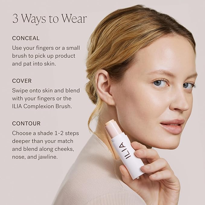 ILIA - Skin Rewind Complexion Stick - Foundation + Concealer + Skincare | Non-Toxic, Vegan, Cruelty-Free, Clean Makeup (16N - Madrone, 0.35 oz | 10 g)