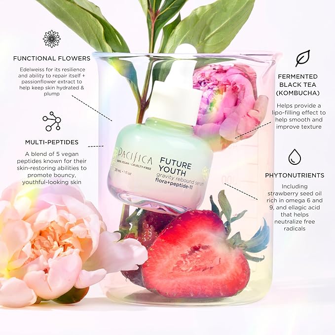 Pacifica Future Youth Gravity Rebound Face Serum – Multi-Peptide Firming Facial Serum for Fine Lines, Anti-Aging & Elasticity Vegan & Cruelty-Free Dermatologist Tested