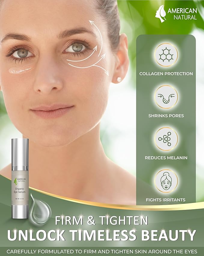 Blend Organic Eye Serum For Bags Under Eyes - Dark Eye Circle Remover with Eyebright Extract - Under Eye Serum For Dark Circles and Puffiness - Anti Aging Eye Cream For Women (0.5Oz)