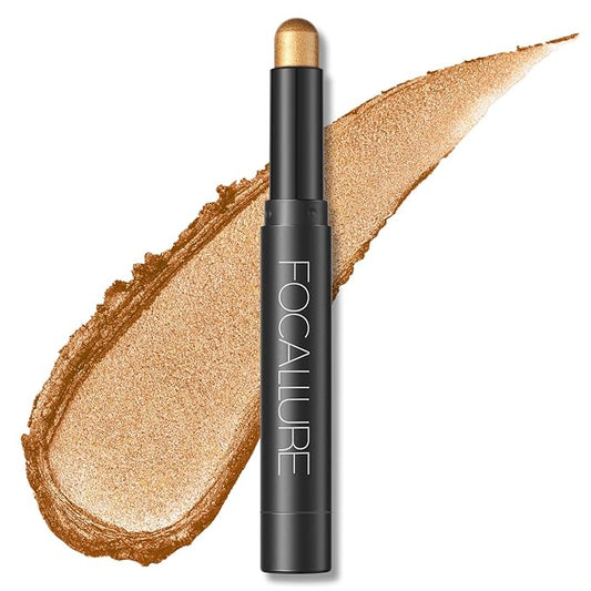 FOCALLURE Shimmer and Matte Cream Eyeshadow Stick,Smooth Brilliant Eye Brightener Pencil for Women,Long Lasting Waterproof Eye Shadow and Liners Makeup,CORAL