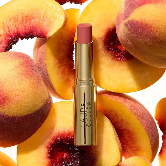 LAURA GELLER NEW YORK Jelly Balm Moisturizing Tinted Lip Balm - Just Peachy - Hydrating Vitamin E - Semi-Shine Finish