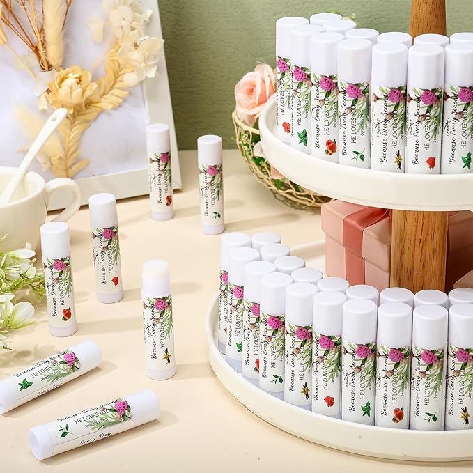 50 Pcs Lip Balm Bulk Christian Gift for Women Faith Religious Bible Verse Lip Balm Inspirational Gift Scripture Moisturizing Lip Care Product for Coworker Friend Sister Teacher Birthday