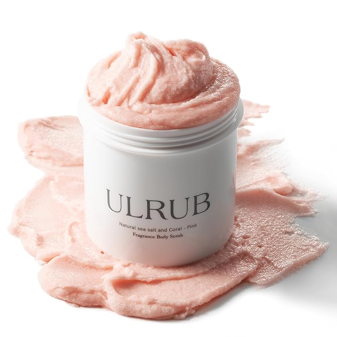ULRUB Body Scrub 460g Perfumed Scrub Dark Spots Intimate Areas Knees Arms Dead Skin Cells Elbows Heels CICA Extract Placenta Vitamin C Body Smoother Gift CHURACOS Japan For Women ULRUB ulrub