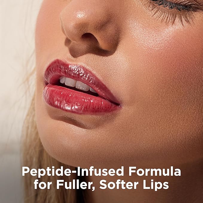 Côte Tempted Peptide Lip Shine – Warm Berry Lip Gloss for Bold Color & Hydration – Vegan, Cruelty-Free, Anti-Aging with Shea Butter & Hyaluronic Acid – Long-Lasting, Smooth, Moisturizing Shine