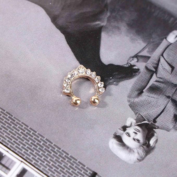 Boho Crystal Ear Cuff Earrings Gold Cz Pave Conch Ear Cuffs Earrings Rhinestone Hoop Cuff Earrings Non Pierced Earrings Jewelry for Women and Girls