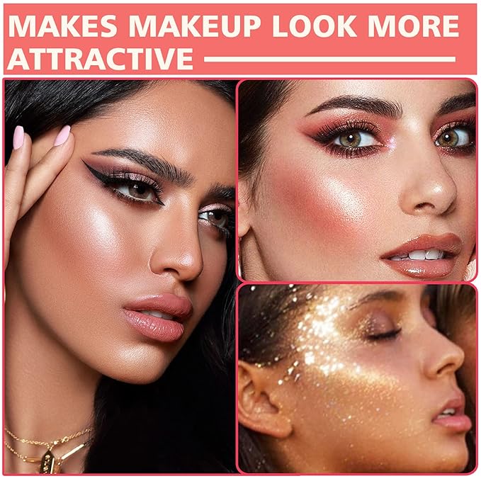 3PCS Polvo De Hadas Highlighter Glitter Stick Body Glitter Shimmer Face Brightening Highlighter Contour Powder Makeup Stick Face Blusher Fairy Glitter Highlighter Makeup - Blue,Yellow,Purple