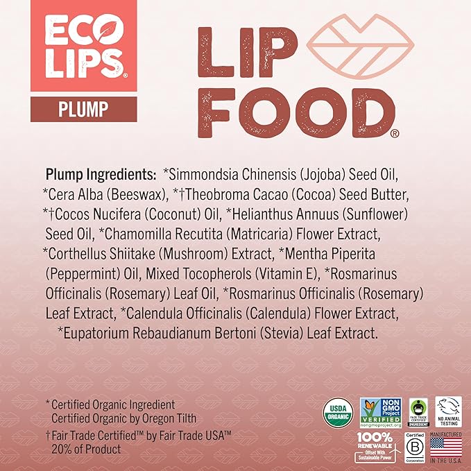 Eco Lips Lip Food - Organic Lip Balm (Plump)