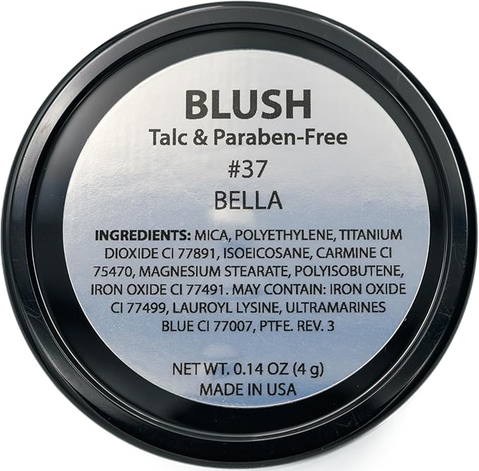 Bella Dark Red Rogue Pink Rouge Rosewood Blush Pressed Cheek Color Powder, Talc & Paraben Free, No Animal Testing & Cruelty Free