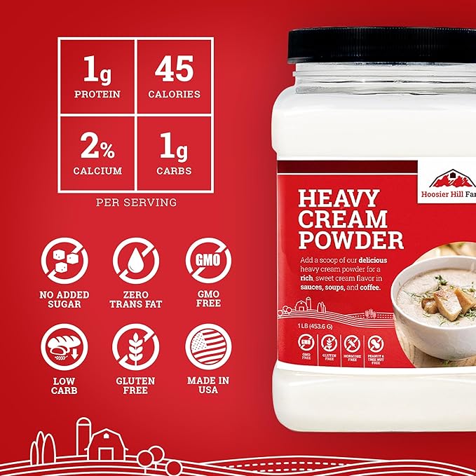 Hoosier Hill Farm Heavy Cream Powder, 1LB (Pack of 1)