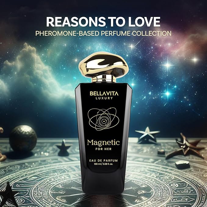 BELLAVITA Luxury Mood Collection MAGNETIC Perfume for Women 100ml | Pheromone Inspired Technology Long Lasting Fragrance | Notes of Rose, Jasmine and Cherry | Gourmet, Spicy Premium Fragrance