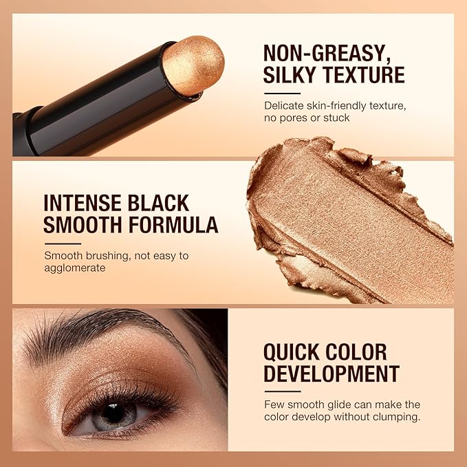 Jolilab Eyeshadow Stick Set, 8 Colors Matte Professional Bright-Colored Contouring and Highlight Stick, Cream Waterproof Long Lasting High Pigmented Eye Shadow. (8, C1)