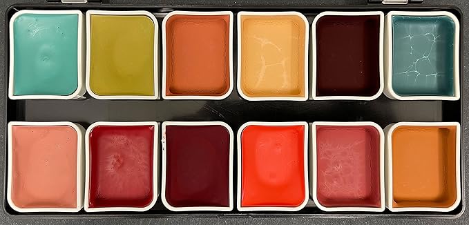 12-Color Complexion Alcohol-Activated Palette, Professional Quick Drying Waterproof SFX Makeup, Tattoo Cover