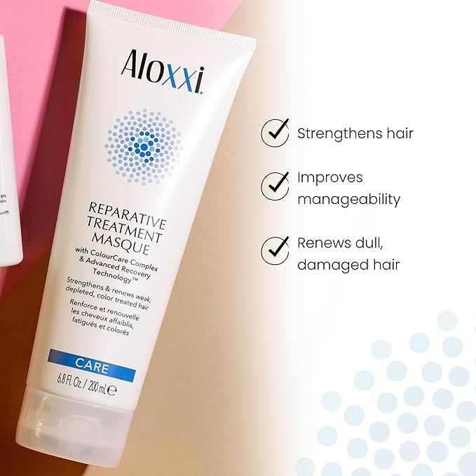 ALOXXI Repair Hair Mask for Color-Treated Hair Enriched with Keratin & Peptides, Deep Conditioning Treatment for Dull and Damaged Locks, 6.8 Fl Oz