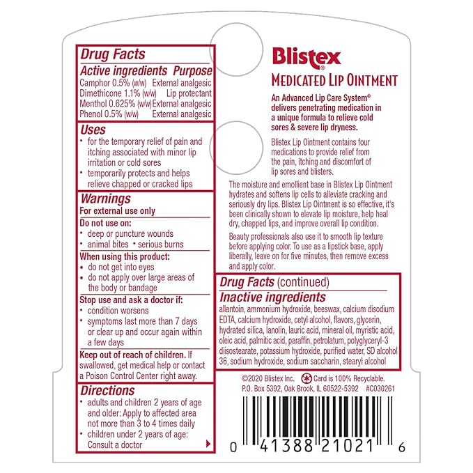 Blistex Medicated Lip Ointment 0.21 oz (Pack of 24)