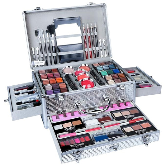 All-in-one Holiday Make up Gift Set | Makeup Kit for Women Full Kit Essential Starter Bundle Include Eyeshadow Palette Lipstick Blush Foundation Concealer Face Powder Mascara Lipgloss Brush