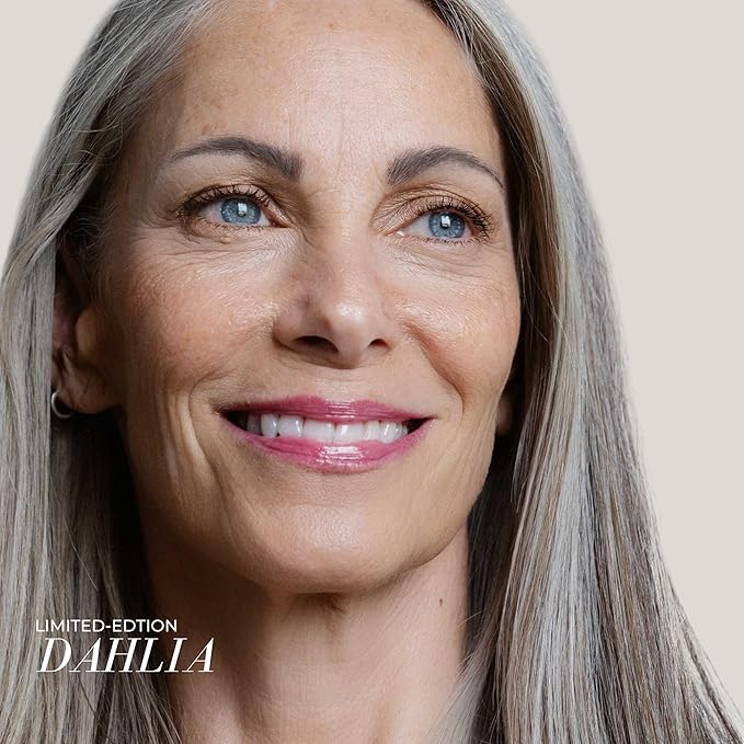 FITGLOW Beauty Lip Colour Serum | Hydrating Lip Gloss | Plumping Anti-Aging Lip Treatment | Natural Shine with Pomegranate Sterols & Collagen | Buildable Color for Dry Chapped Lips | Dahlia - 10g