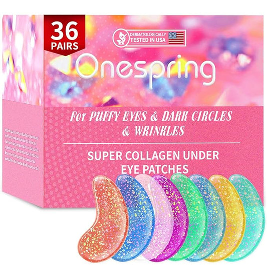Eye Masks (36 Pairs) - Under Eye Patches for Relieves Dark Circles, Fine Lines and Puffiness, Revitalizing Eye Gel Pads - Ideal for Daily Skin Care & Gift Choice