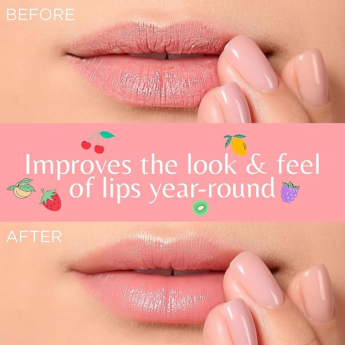 Expressions 5pc Lip Butter Collection - Simply Sweet Fruit Flavored Lip Butter Balm Set | Moisturizing Squeeze Tube Lip Butters for Everyday Lip Care and Lip Repair