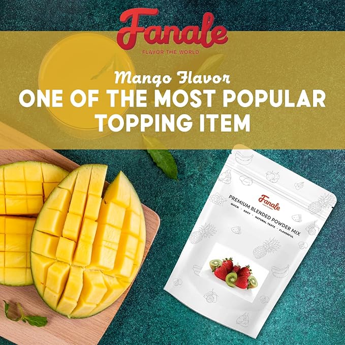 Fanale Premium Mango Flavoring Powder for Boba Tea| Perfect for Baking, Smoothies, Desserts and Drinks | Instant Boba Bubble Tea Powder for Milk- 2.2 Pounds (Pack of 1)