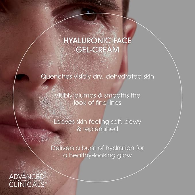 Advanced Clinicals Hyaluronic Acid Face Moisturizer Gel Cream + Hyaluronic Acid Body Cream 2pc Hydrating Skincare Set For Women & Men To Reduce Appearance Of Dry Skin, Wrinkles, & Fine Lines, 2pc Set